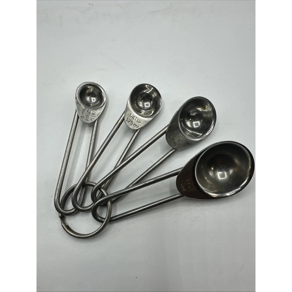 Metal Measuring Spoons - Set Of 4 1- Tsp, 1/2 Tsp, 1/4 Tsp, And 1/8 Tsp